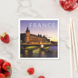 Trevi Fountain at Night   Rome, Lazio, Italy Napkin