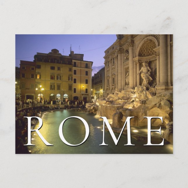 Trevi Fountain at Night | Rome, Lazio, Italy Postcard (Front)
