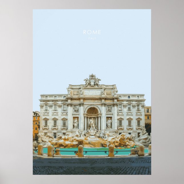 Trevi Fountain in Rome Travel Artwork Poster (Front)