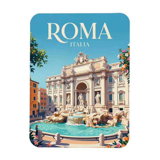 Trevi Fountain Italy Magnet (Vertical)