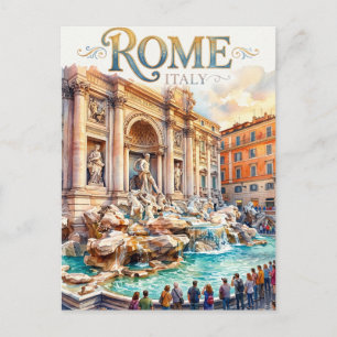 Trevi Fountain Italy Postcard