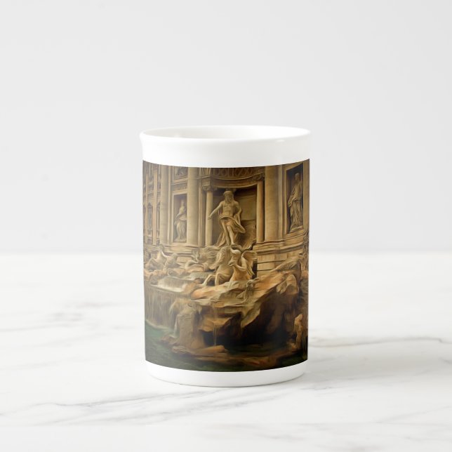 Trevi fountain painting Rome Bone China Mug (Front)