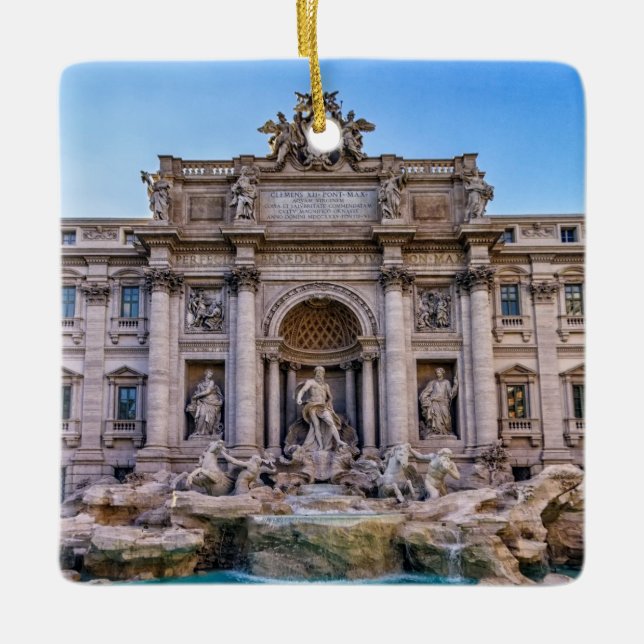 Trevi fountain, Roma, Italy Ceramic Tree Decoration (Front)