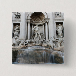 Trevi Fountain Rome 15 Cm Square Badge