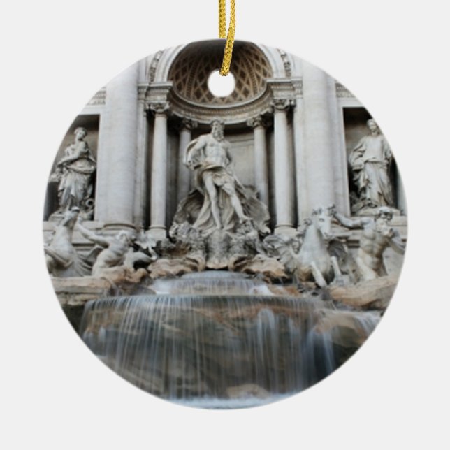 Trevi Fountain Rome Ceramic Tree Decoration (Front)