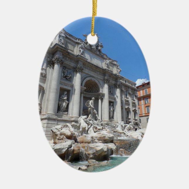 Trevi Fountain- Rome Ceramic Tree Decoration (Front)