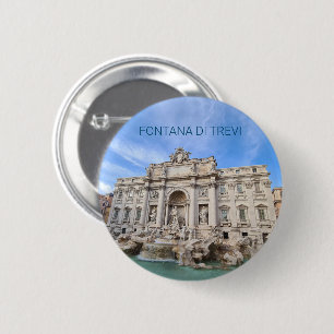 Trevi Fountain Rome Italy Holiday Panorama 6 Cm Round Badge