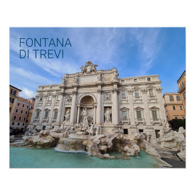 Trevi Fountain Rome Italy Holiday Panorama Poster (Front)