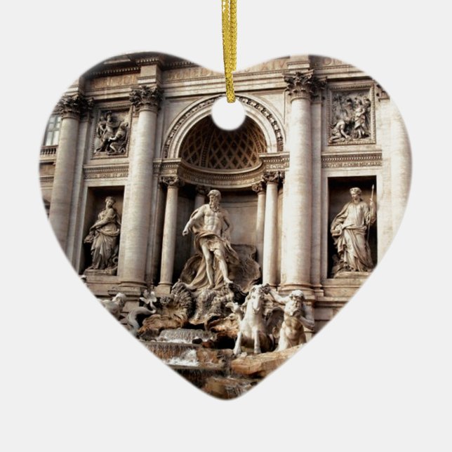 Trevi Fountain Rome Italy Travel Ceramic Tree Decoration (Front)