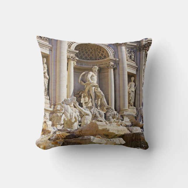 Trevi Fountain Rome Photography Cushion (Front)