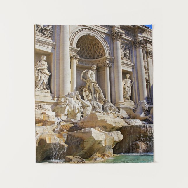 Trevi Fountain Rome Photography Tapestry (Front)