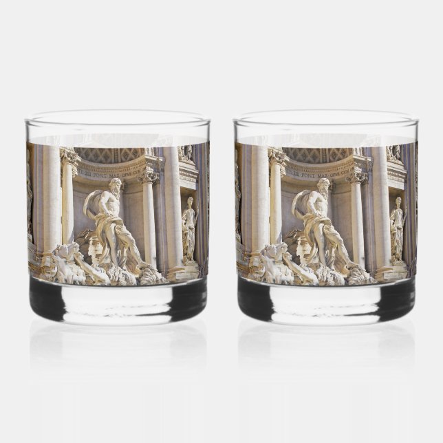 Trevi Fountain Rome Photography Whiskey Glass (Front)