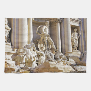 Trevi fountain tea towel