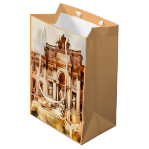 Trevi Fountains, Italy Rome Medium Gift Bag