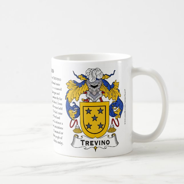 Trevino, the Origin, the Meaning and the Crest Mug (Right)