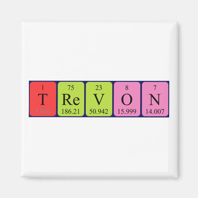 Trevon periodic table name magnet (Front)