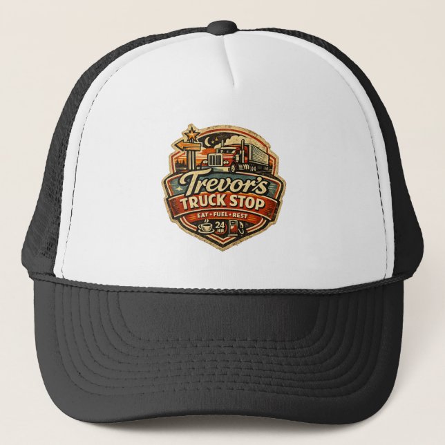 Trevor's Truck Stop Trucker Hat (Front)