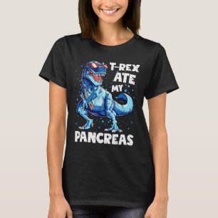 TRex Ate My Pancreas Dinosaur Funny Diabetes Aware T-Shirt