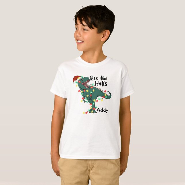 Trex Christmas shirt for kids (Front Full)