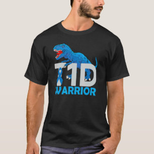 Trex Diabetes Awareness Ribbon T1d Warrior Type On T-Shirt