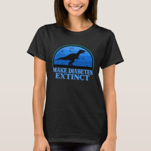 Trex Dinosaur Blue Make Type 1 Diabetes Extinct Ki T-Shirt