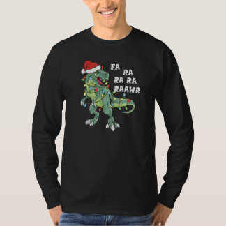 Trex Dinosaur Christmas Pajama, Fa Ra Rawr T Rex X T-Shirt