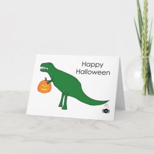 Trex Dinosaur Halloween Card