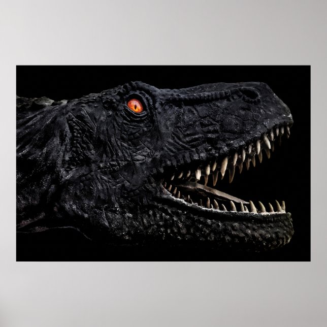 Trex Dinosaur Head Dark Poster (Front)