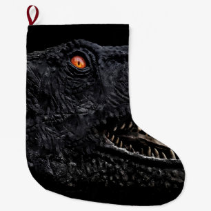 Trex Dinosaur Head Dark Poster Large Christmas Stocking