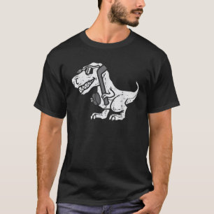Trex Dinosaur Ice Hockey Cute Player Goalie Men Ki T-Shirt