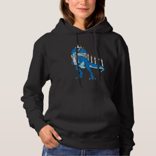 Trex Dinosaur Menorah Hanukkah Chanukah Jewish Boy Hoodie