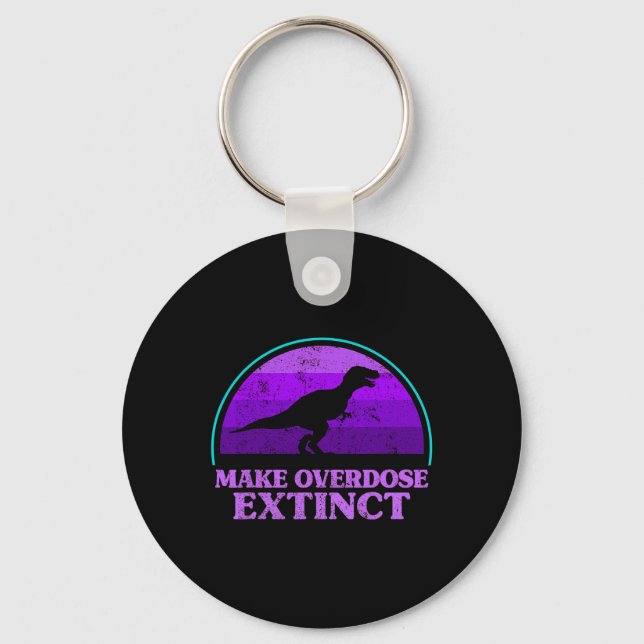 Trex Dinosaur Purple Make Overdose Extinct Awarene Key Ring (Front)