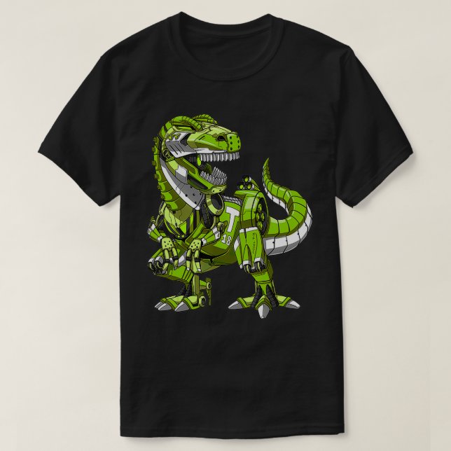 TRex Dinosaur Robot Futuristic Science Fiction Boy T-Shirt (Design Front)