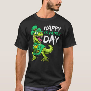 Trex Dinosaur St Patricku2019s Day Toddler Boys T-Shirt
