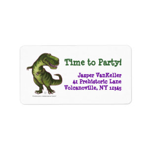 TRex Dinosaur, Time to Party Address Labels