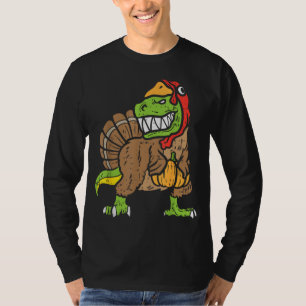 Trex Dinosaur Turkey Funny Toddler Kids Thanksgivi T-Shirt