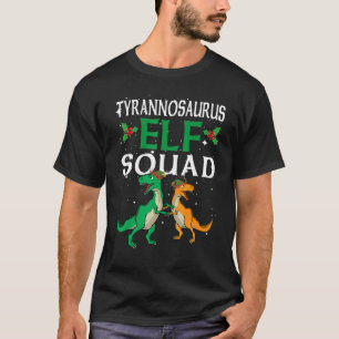 TRex Elf Squad Rex Dinosaur Matching Family Christ T-Shirt