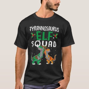 TRex Elf Squad Rex Dinosaur Matching Family Christ T-Shirt