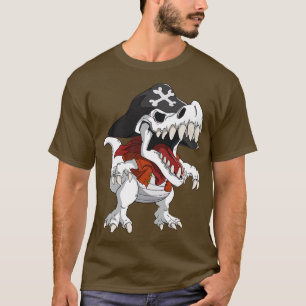 TRex In Pirate Costume Dinosaur Kids T-Shirt