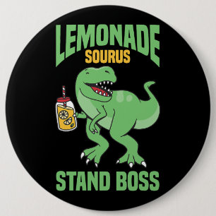 TRex Lemonade Stand Boss Kids Lemon Squad 6 Cm Round Badge