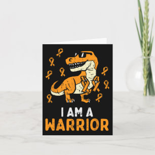 Trex Orange Ribbon Im A Warrior Leukemia Awareness Card