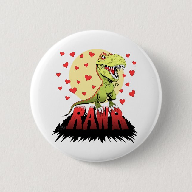 Trex Rawr 6 Cm Round Badge (Front)