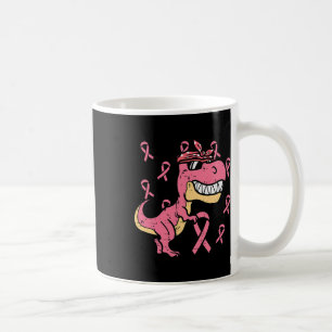 Trex Ribbon Breast Cancer Awareness Boys Girls Kid Coffee Mug