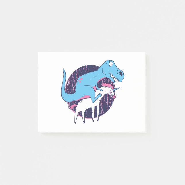 Trex Riding Unicorn Post-it Notes (Front)