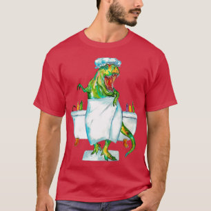 Trex taking bath dinosaur painting watercolour din T-Shirt