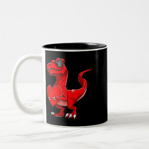Trex Valentines Day Apparel Youth Toddler Boy Kid Two-Tone Coffee Mug