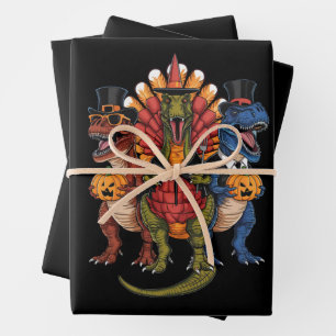 TRexgiving T-Rex Happy Thanksgiving Dinosaurs Wrapping Paper Sheet