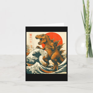 Trexzilla Trex Japanese Art Funny T.rex Gifts For Card