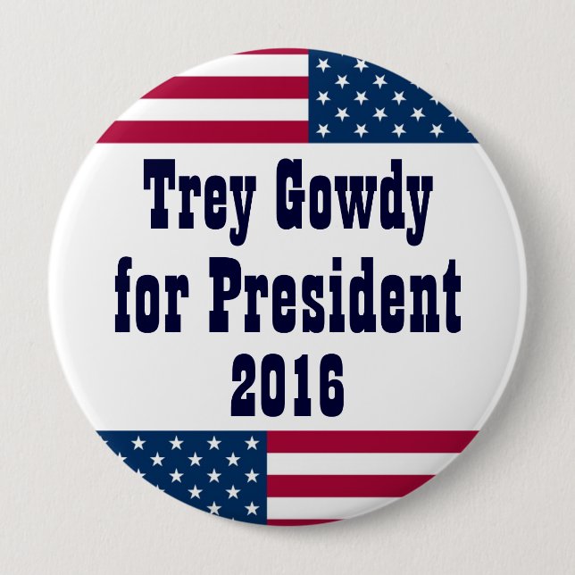 Trey Gowdy for President 2016-American Flag 10 Cm Round Badge (Front)