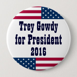 Trey Gowdy for President 2016-American Flag 10 Cm Round Badge